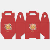 Moderne rosa Blumenkranz chinesische Hochzeit Geschenkschachtel (Ungeklappt)