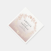 Moderne rosa Blumenkranz-Hochzeit Serviette (Ecke)