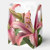 Moderne rosa Blumenläden und grüne botanische Lili Geschenkschachtel (Geöffnet)