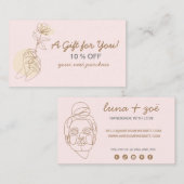 Moderne Rosa Blush Feminine Line Discount Card Rabattkarte (Vorne/Hinten)