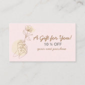 Moderne Rosa Blush Feminine Line Discount Card Rabattkarte (Vorderseite)