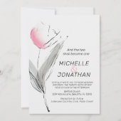 Moderne rosa Blush Grau Tulip Christliche Hochzeit Einladung (Vorderseite)