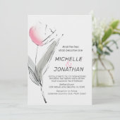 Moderne rosa Blush Grau Tulip Christliche Hochzeit Einladung (Stehend Vorderseite)