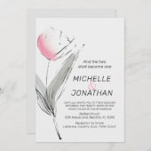 Moderne rosa Blush Grau Tulip Christliche Hochzeit Einladung (Vorne/Hinten)