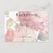 Moderne Rosa Blush Hydrangea Hochzeitsempfehlung Begleitkarte (Vorderseite)