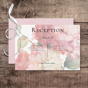 Moderne Rosa Blush Hydrangea Hochzeitsempfehlung Begleitkarte