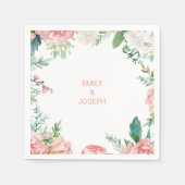 Moderne Rosa Blush Tropical Floral Wedkin Napkin Serviette (Vorderseite)