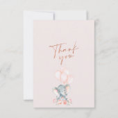 Moderne rosa Blütendusche Dankeskarte (Rückseite)