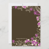 Moderne rosa Blütenfeder-Babydusche Einladung (Rückseite)