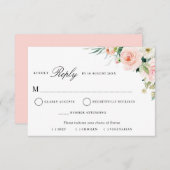 Moderne Rosa Blütenspeise Auswahl RSVP Karte (Vorne/Hinten)