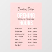 Moderne rosa Boutique Einfache Öffnungszeiten Fensteraufkleber (Blatt)