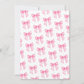 Moderne rosa Bow Bridal Dusche Einladung (Rückseite)