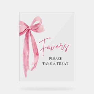 Moderne rosa Bow Graduation Party bevorzugt Signie Acrylschild