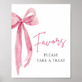 Moderne rosa Bow Graduation Party bevorzugt Signie Poster (Vorne)