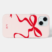 Moderne rosa Bow Illustration Iphone 15 Case-Mate iPhone Hülle (Rückseite (Horizontal))