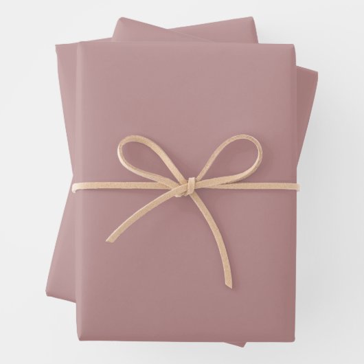 Moderne rosa braune, solide Farbe Geschenkpapier Set (Beispiel)