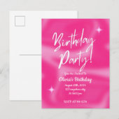 Moderne rosa Brautdusche - Einladung (Vorne/Hinten)