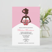 Moderne rosa Bridal Dusche Einladung (Stehend Vorderseite)