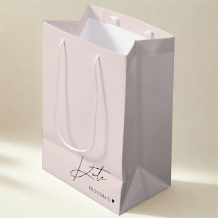 Moderne rosa Bridesmaid Vorschlag Gifttasche Mittlere Geschenktüte