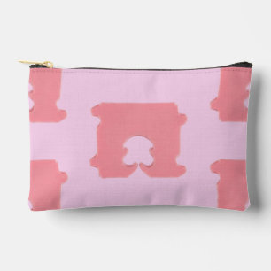 Moderne rosa Brotklammer-Geometrie-Silhouette Zubehörtasche