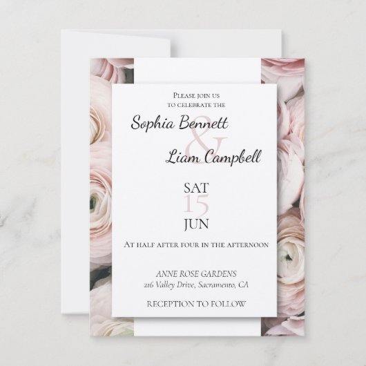 Moderne, rosa Butterbecher-Blume Einladung (Vorderseite)