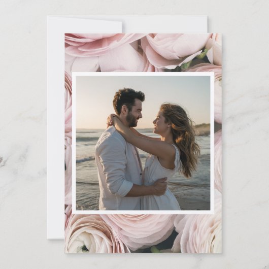 Moderne, rosa Butterbecher-Blume Einladung (Rückseite)