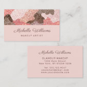 Moderne rosa Camouflage Imitate Glitzer Beruflich Visitenkarte (Vorne/Hinten)
