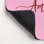 Moderne rosa Chefin & Name | Bestes Mädchen-Gesche Mousepad (Ecke)