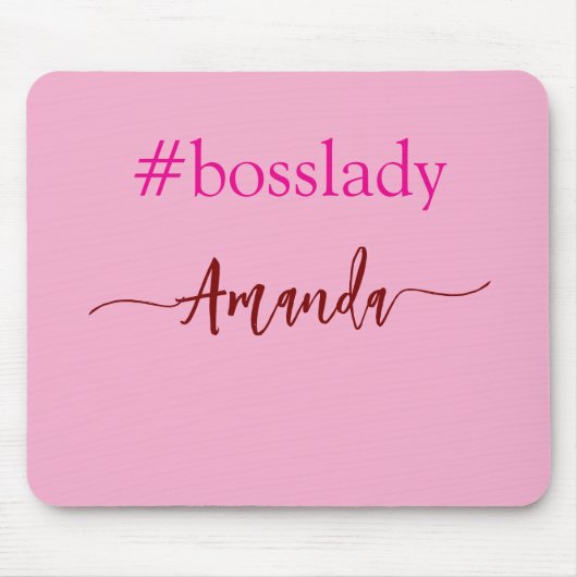 Moderne rosa Chefin & Name | Bestes Mädchen-Gesche Mousepad (Vorne)