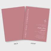 Moderne Rosa Cross Girl Erste Kommune Einladung