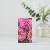 Moderne rosa Dahlien Visitenkarte (Stehend Vorderseite)