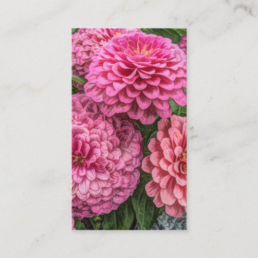 Moderne rosa Dahlien Visitenkarte (Vorderseite)