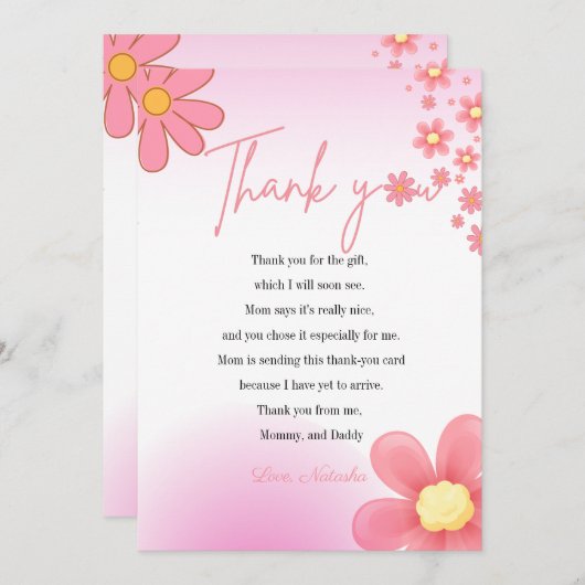 Moderne rosa Deko-Themen Kinderdusche danke (Vorne/Hinten)