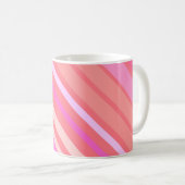 Moderne rosa Diagonalstreifen Kaffeetasse (VorderseiteRechts)