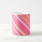Moderne rosa Diagonalstreifen Kaffeetasse (Mittel)