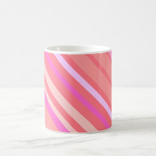 Moderne rosa Diagonalstreifen Kaffeetasse