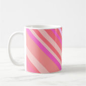 Moderne rosa Diagonalstreifen Kaffeetasse (Links)
