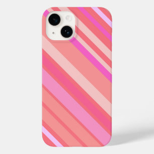 Moderne rosa Diagonalstreifen Niedlich Case-Mate iPhone 14 Hülle