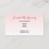 Moderne rosa Drilling-Glitzer und schwarze Augenbr Visitenkarte (Rückseite)