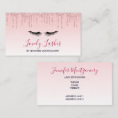 Moderne rosa Drilling-Glitzer und schwarze Augenbr Visitenkarte (Vorne/Hinten)