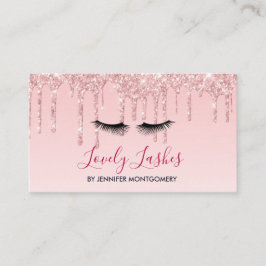 Moderne rosa Drilling-Glitzer und schwarze Augenbr Visitenkarte