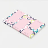 Moderne rosa dunkle Lila Tageszeit Post-it Klebezettel (angewinkelt)