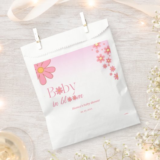 Moderne rosa Dusche Geschenktütchen (Ausgeschnitten)