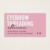 Moderne rosa, einfache Eyebrow-Threading-Nachsorge (Vorderseite)