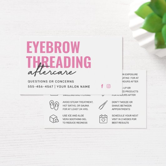 Moderne rosa, einfache Eyebrow-Threading-Nachsorge (Schreibtisch)