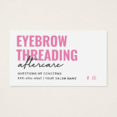 Moderne rosa, einfache Eyebrow-Threading-Nachsorge (Vorderseite)
