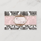 Moderne rosa, elegante Damast-Platzkarte Platzkarte (Rückseite)