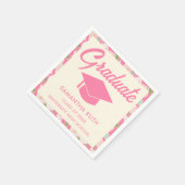 Moderne rosa Elfenbein-Blumen-Abschlussfeier-Servi Serviette (Ecke)