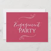 Moderne rosa Engagement Party Einladung (Rückseite)