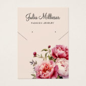 Moderne rosa Erdnenkette Ohrring-Karte (Vorderseite)